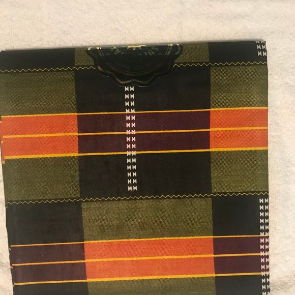 2 yards of African kente fabric print #3 100% Cotton  44 " wide - Picture 3 of 3